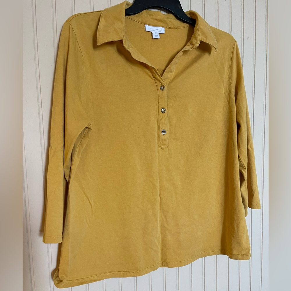Charter Club Mustard Button-Down Shirt